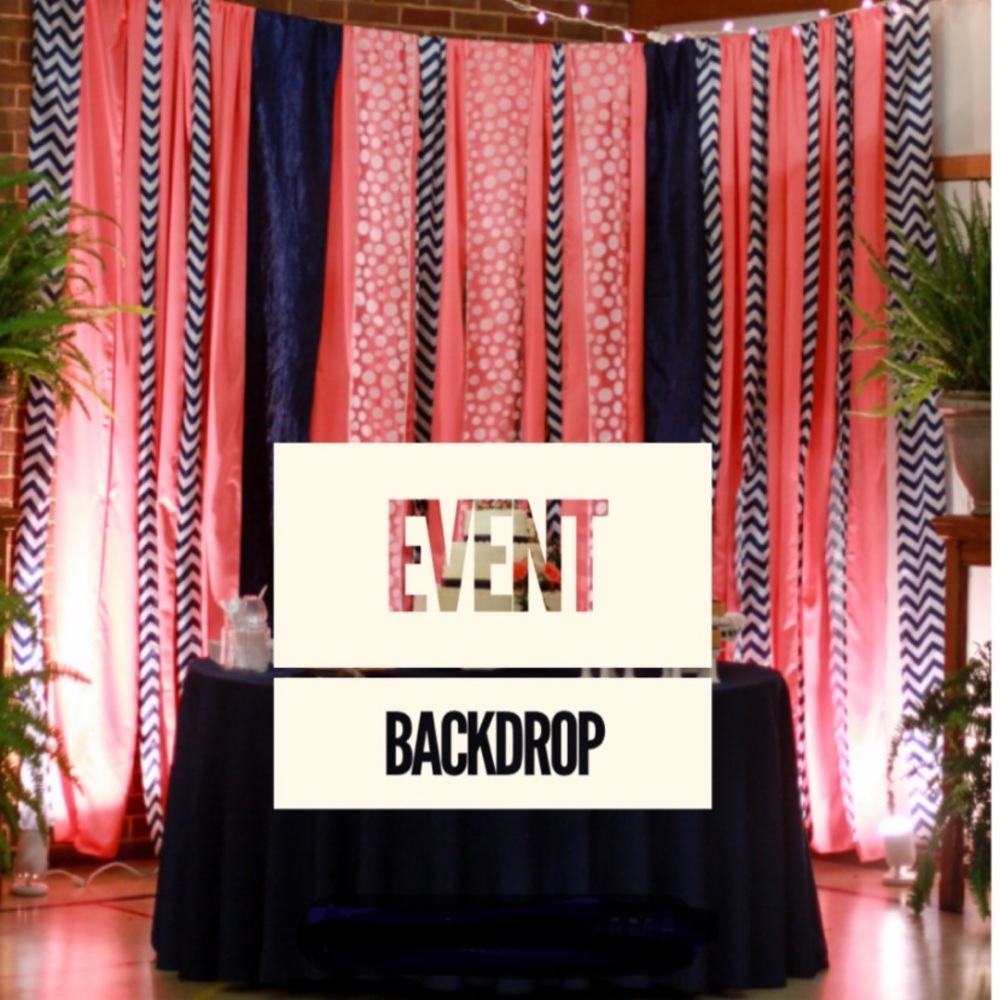 Photo Event party decoration Backdrop Streamers: Navy, White, Coral, Hot Pink